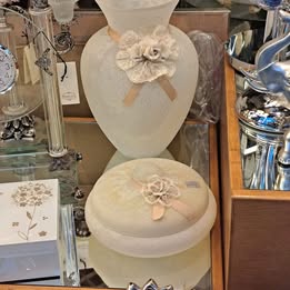 Glass Vase & Jewellery Box - €30