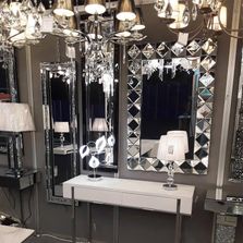 Console table with mirror